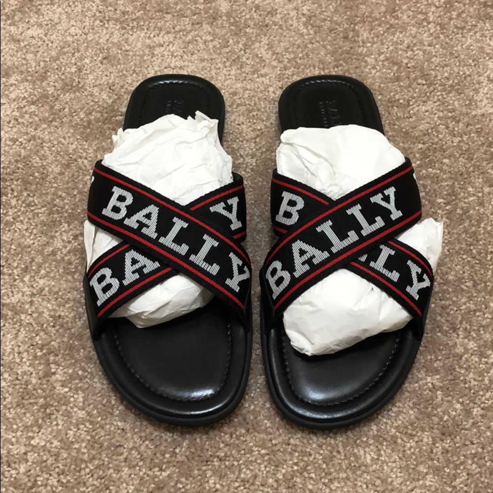 Black/White/Red Bally Mens Slipper